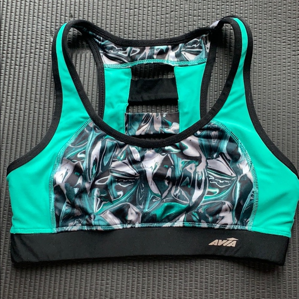 Teal/Black Avia Sports Bra. Size medium.
